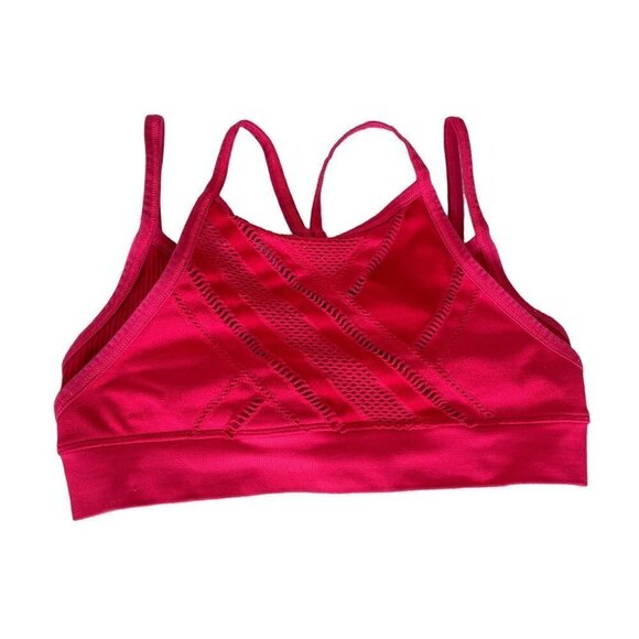 Soulcycle By NUX Red Mesh Light Impact Racerback Sports Bra - 12" across - XS? - Picture 1 of 5